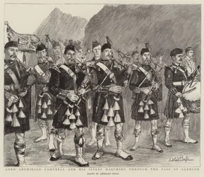Lord Archibald Campbell and his Pipers marching through the Pass of Glencoe